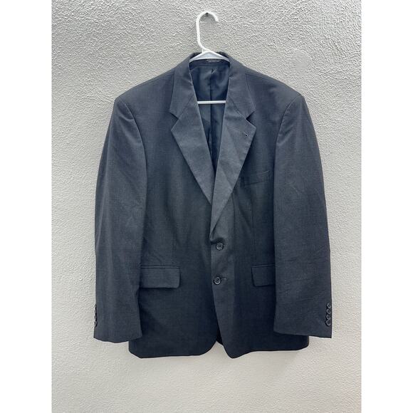 Wall Street Mens Suit Coat Size 42R Gray Double Button Up Single Breasted - Picture 1 of 13